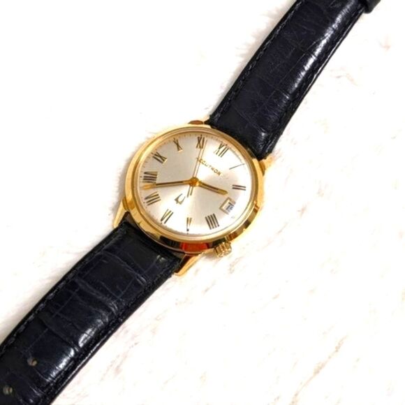 Vintage Ltd Edition 1967 Men's Accutron/Bulova w/Date 18K Gold Case-Waterproof - Picture 14 of 17